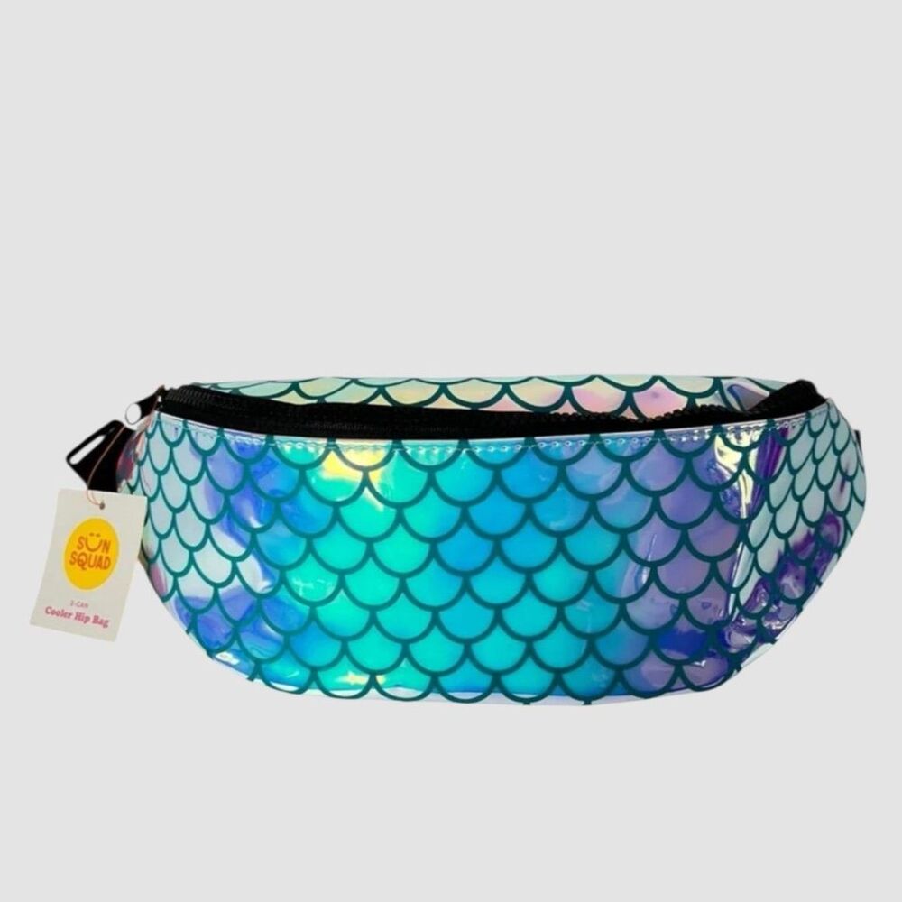 Sun Squad Mermaid Cooler Belt Bag Fanny Pack Iridescent Beach NWT